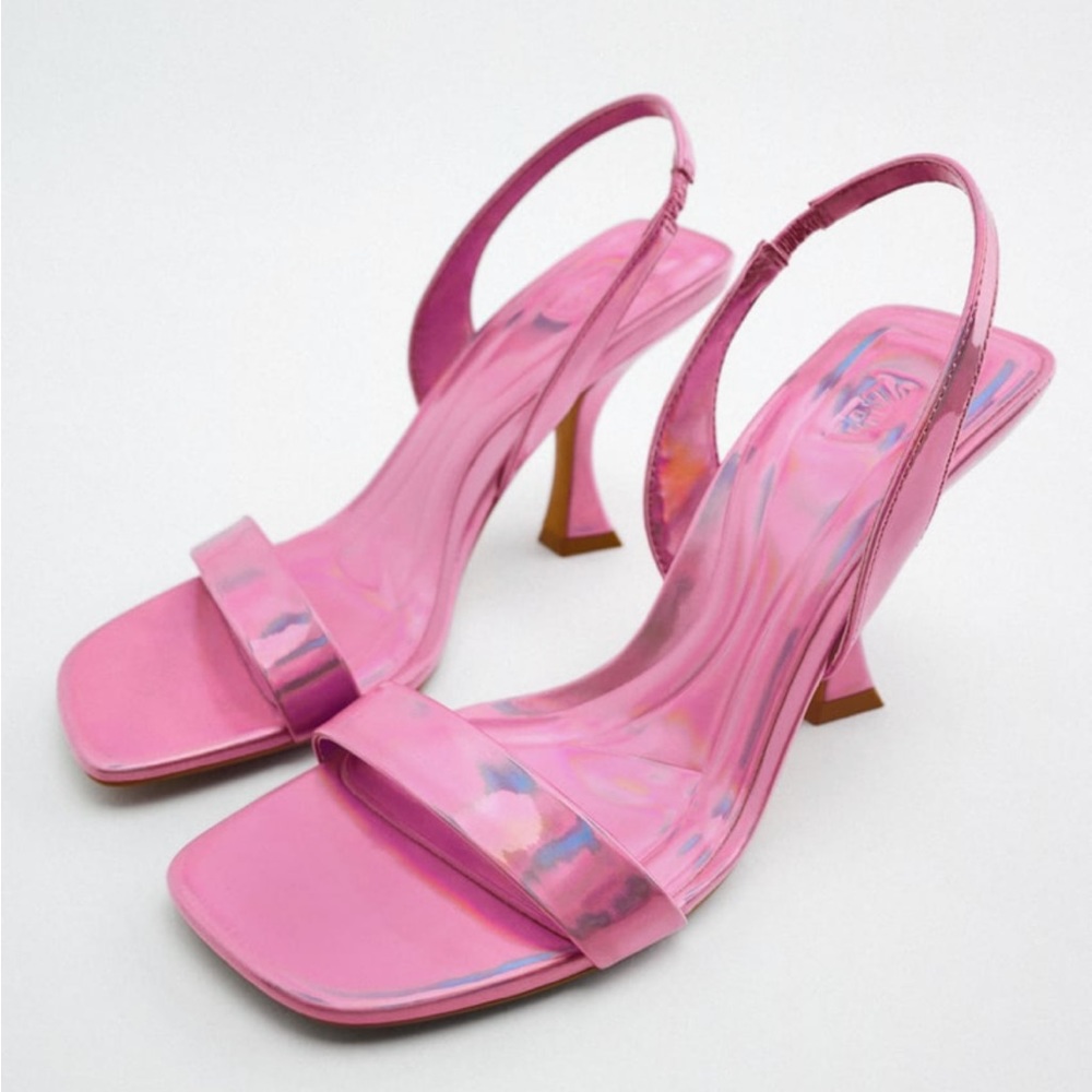 IRIDESCENT HEELED SANDALS